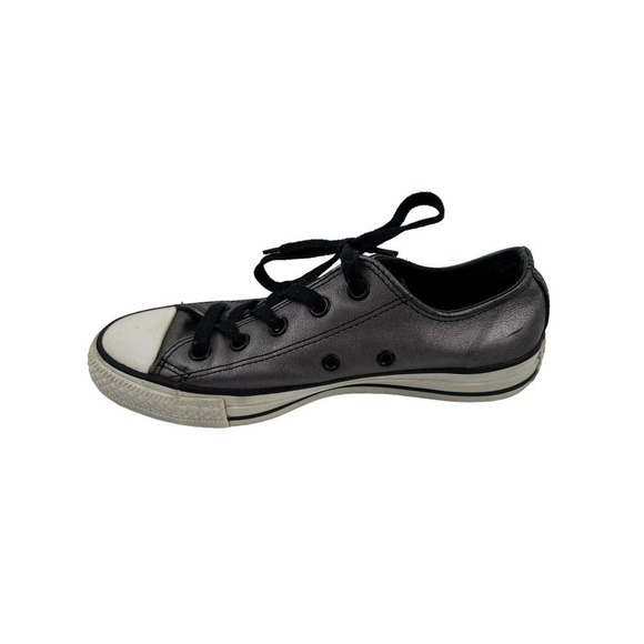 Converse All Star Women Low Top Sneaker Size 6 Gunmetal Gray Metallic Lace Up - Picture 9 of 12